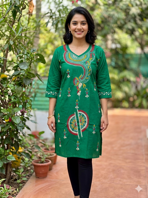 Stitched Kurti on Kantha Work — 12