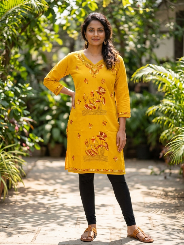 Stitched Kurti on Kantha Work — 14