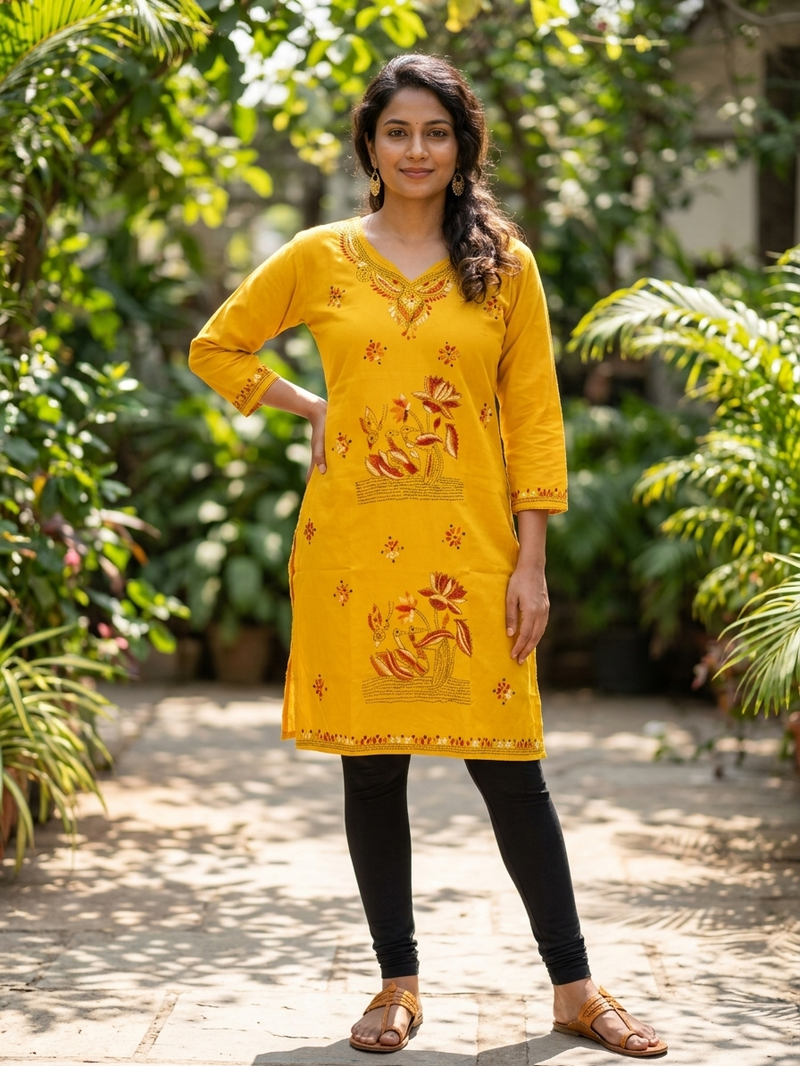 Stitched Kurti on Kantha Work — 14