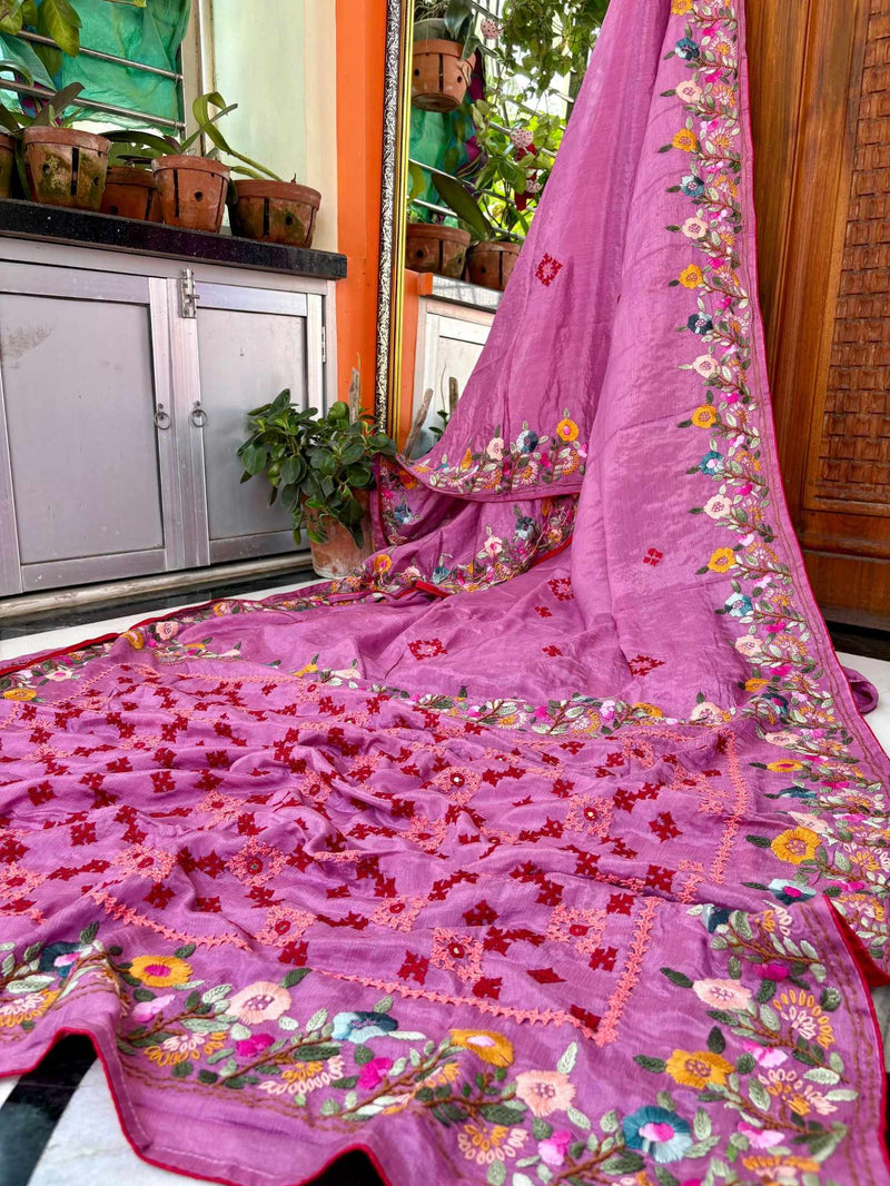 Parsi Gara Saree on Russian Silk — 02