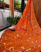Parsi Gara Saree on Russian Silk — 03