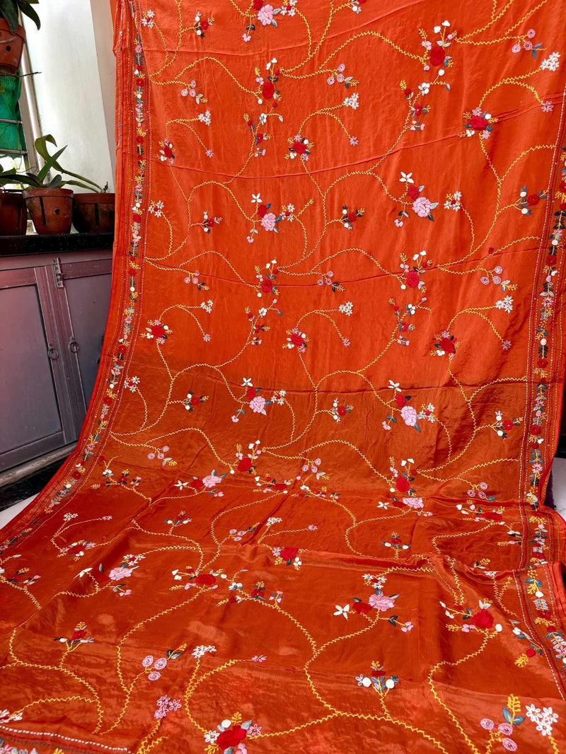 Parsi Gara Saree on Russian Silk — 03