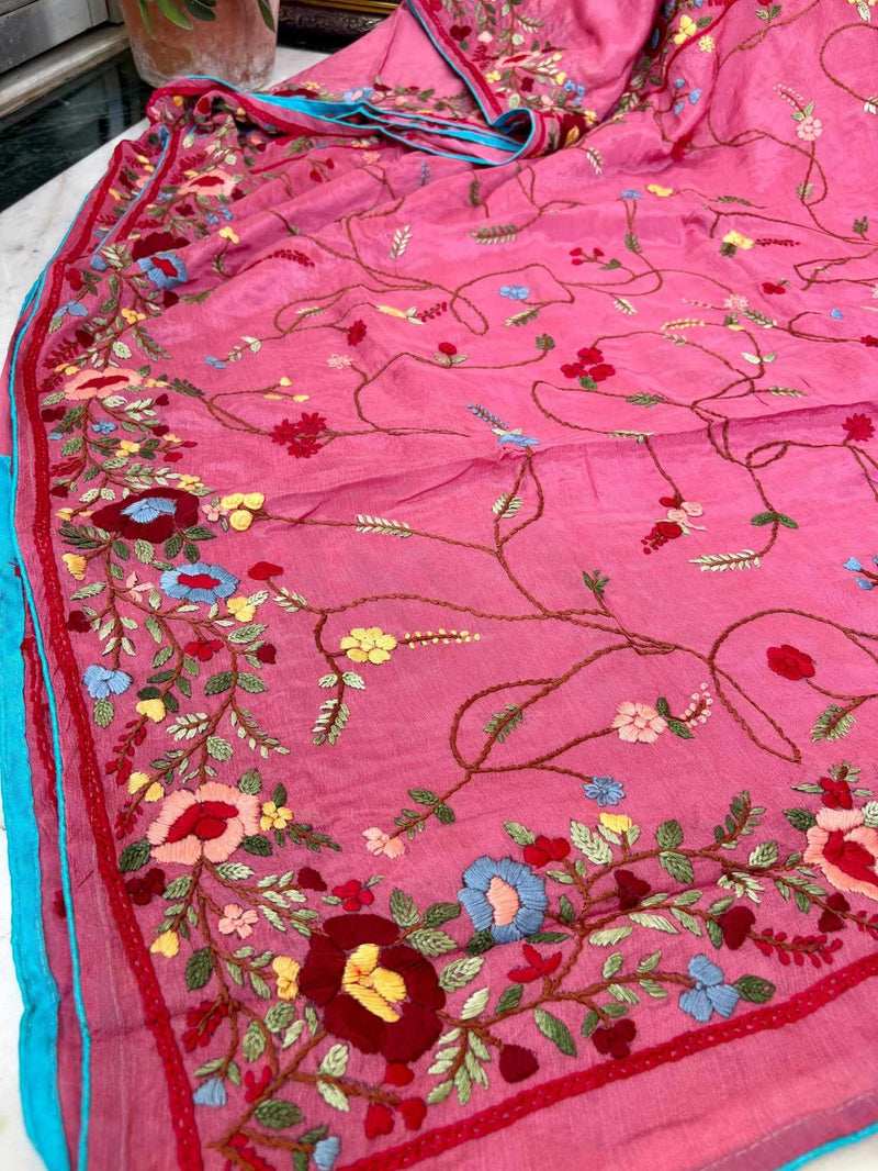 Parsi Gara Saree on Russian Silk — 01
