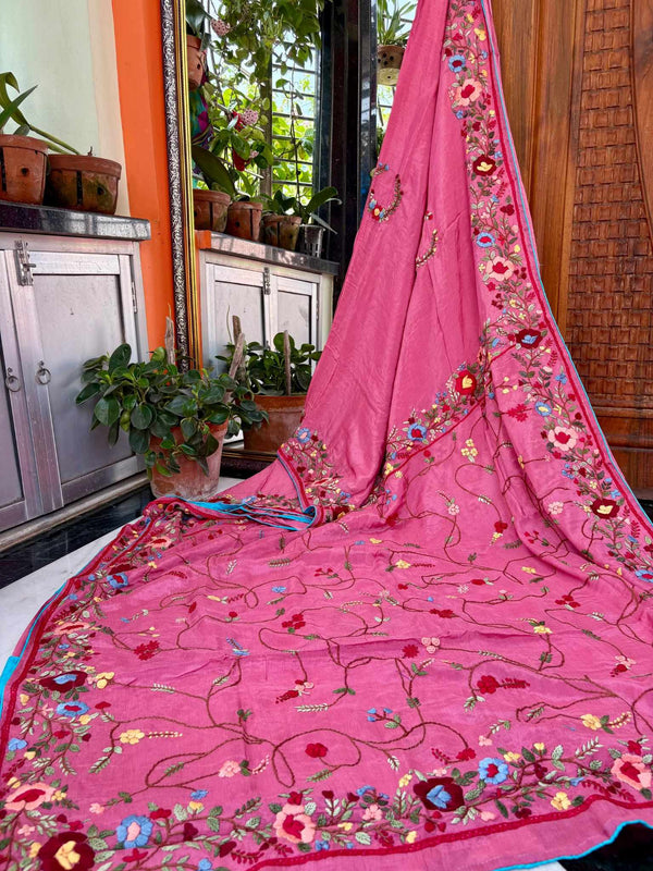 Parsi Gara Saree on Russian Silk — 01