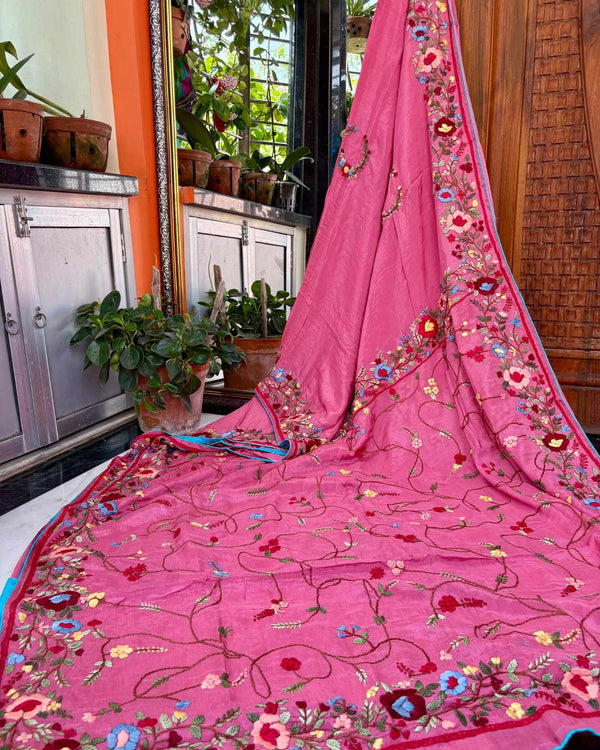 Parsi Gara Saree on Russian Silk — 01