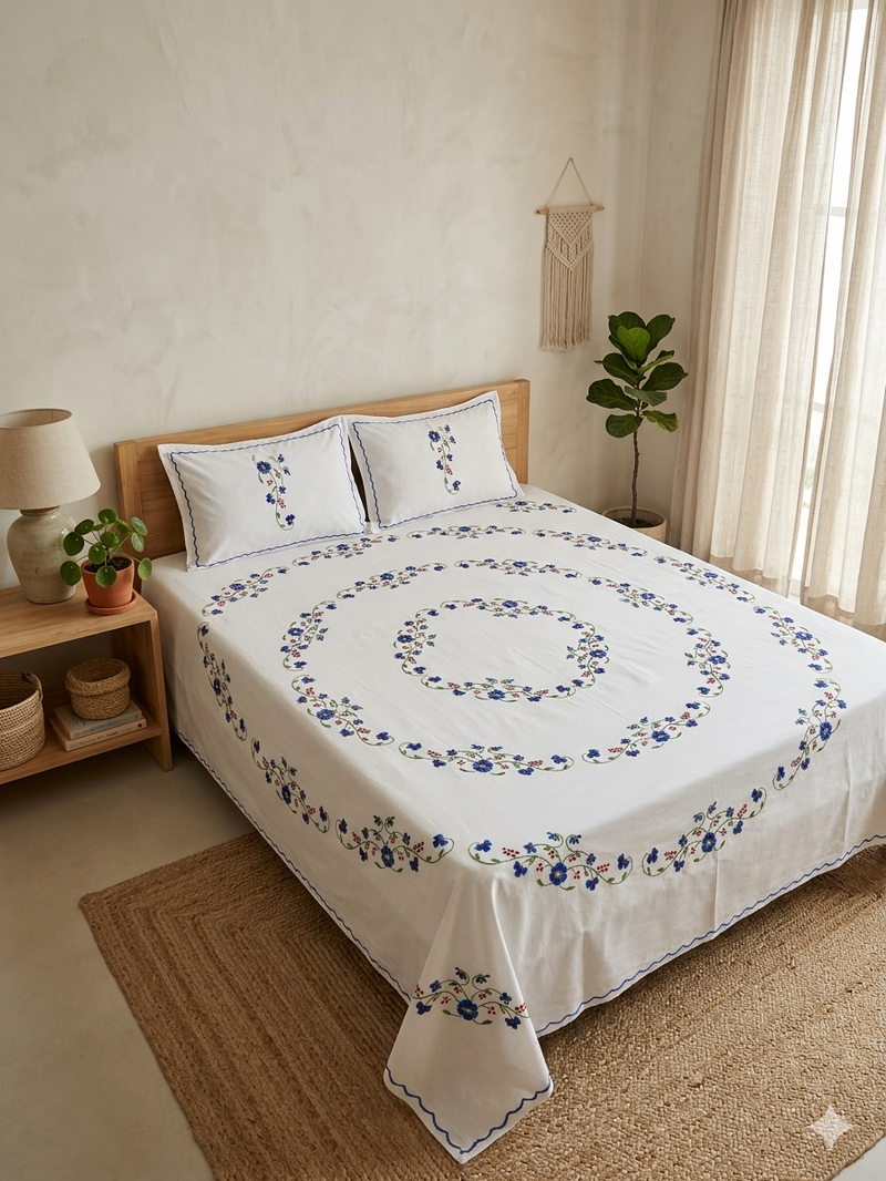 Pure Cotton Queen Size Bedsheet