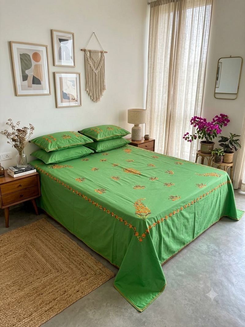 Pure Cotton Queen Size Bedsheet
