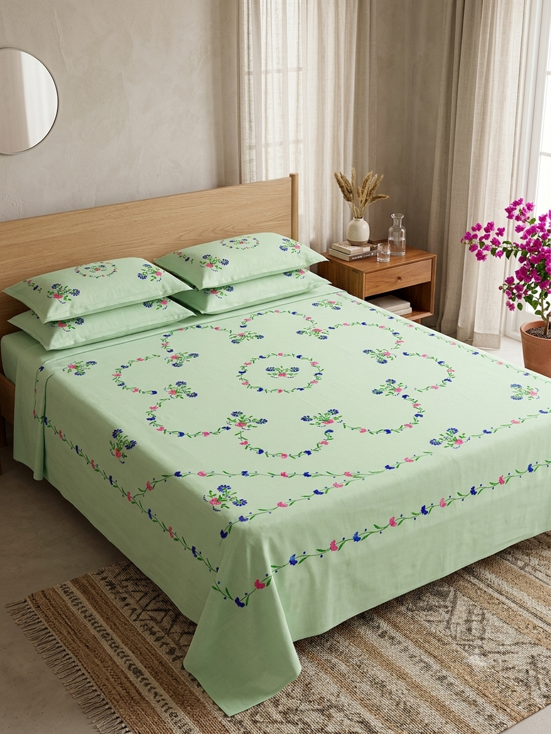 Pure Cotton Queen Size Bedsheet