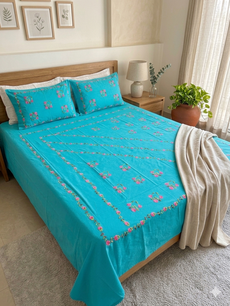 Pure Cotton Queen Size Bedsheet