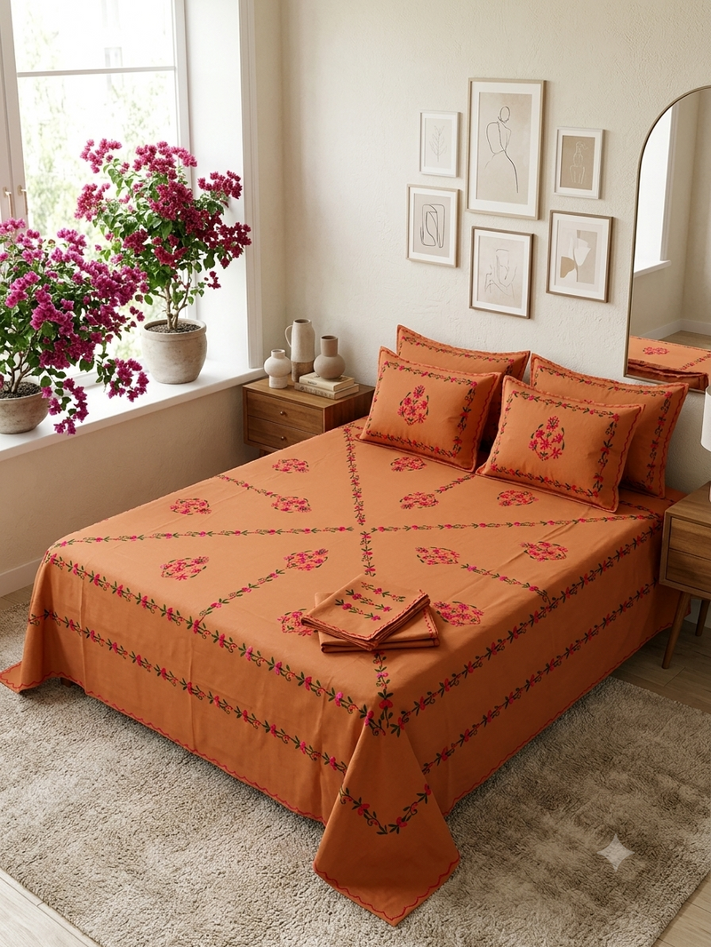 Pure Cotton Queen Size Bedsheet