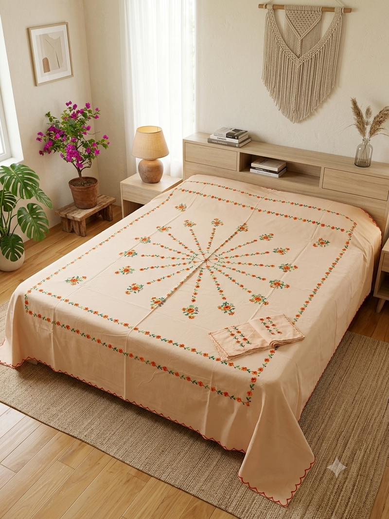 Pure Cotton Queen Size Bedsheet