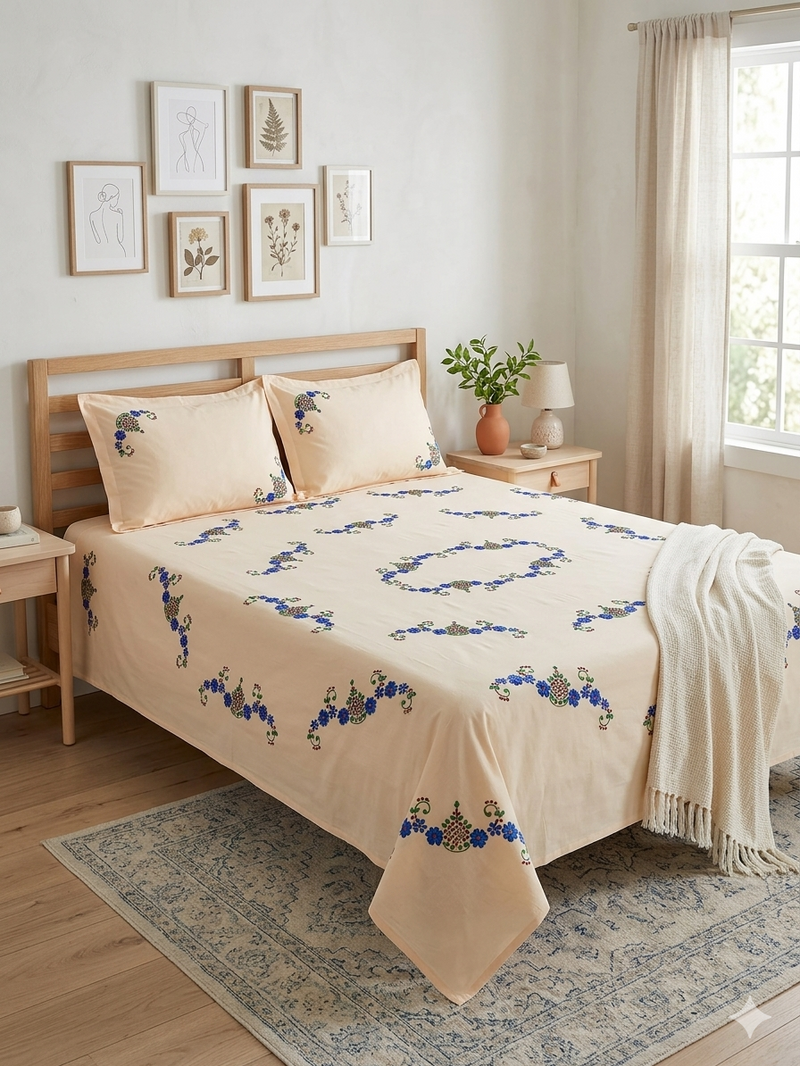 Pure Cotton King Size Bedsheet