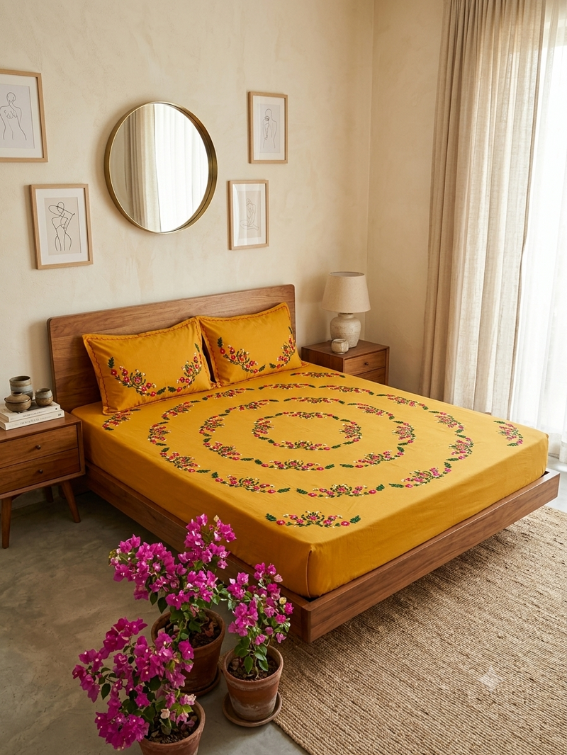 Pure Cotton Queen Size Bedsheet