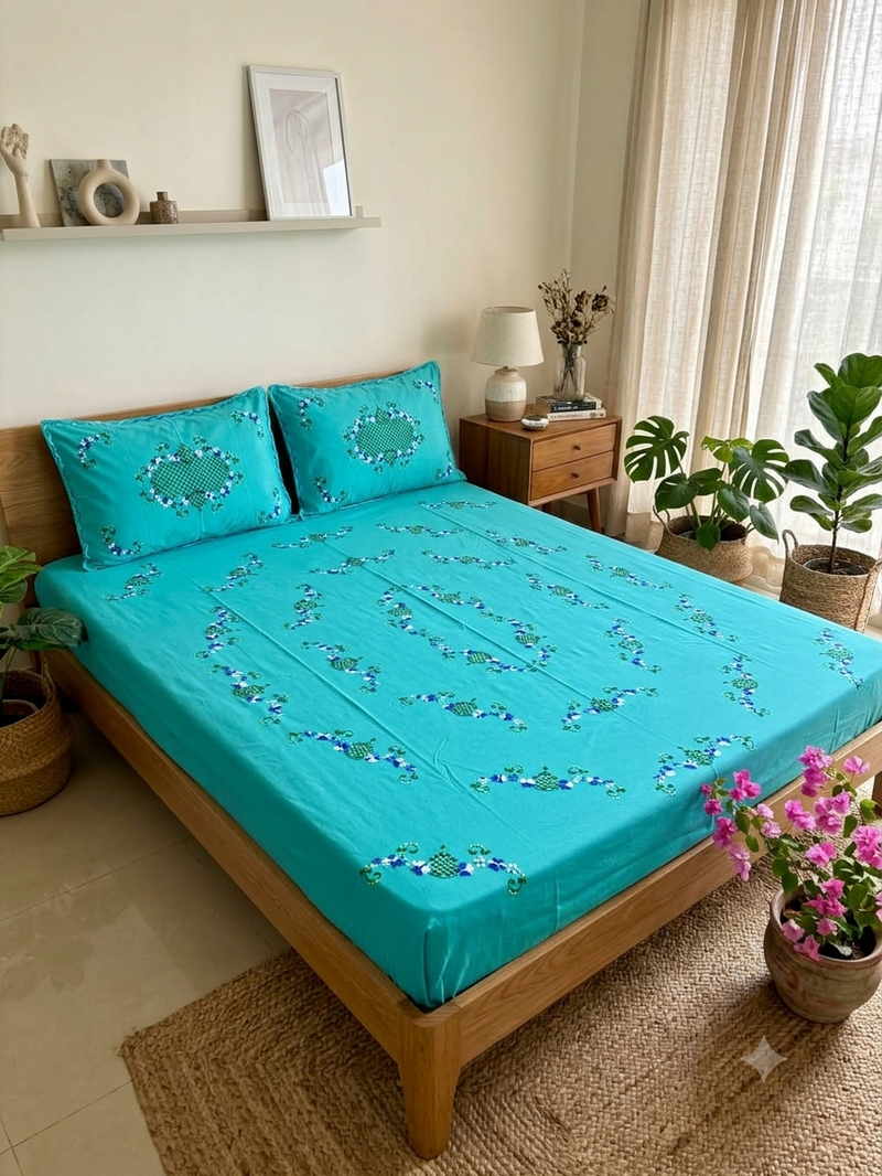 Pure Cotton Queen Size Bedsheet