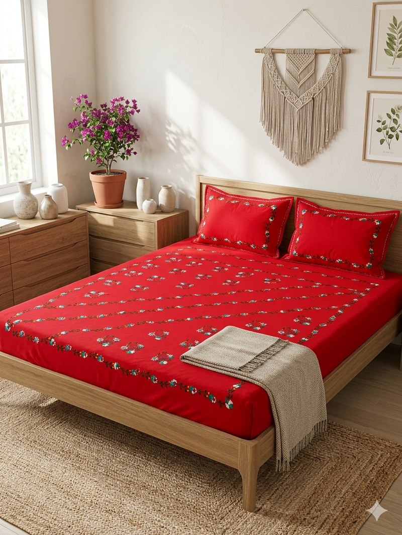 Pure Cotton Queen Size Bedsheet