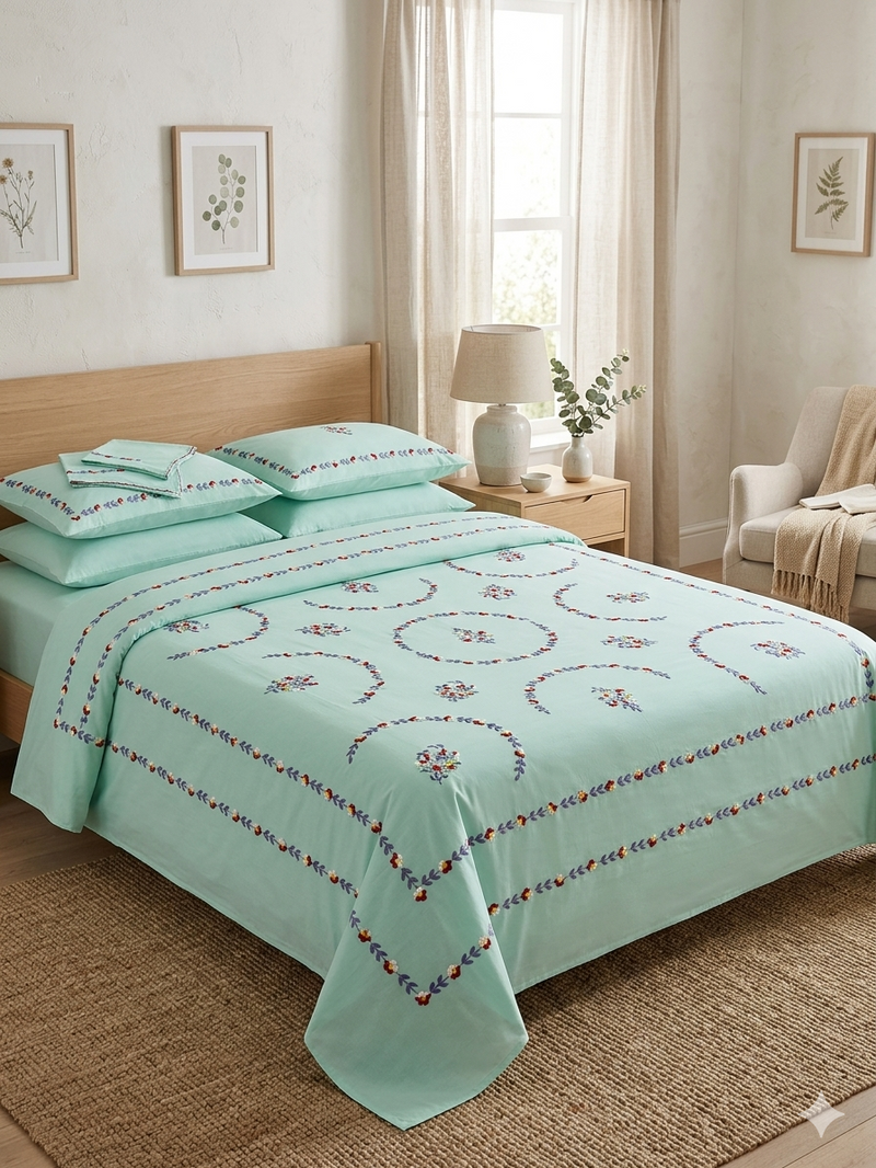 Pure Cotton Queen Size Bedsheet