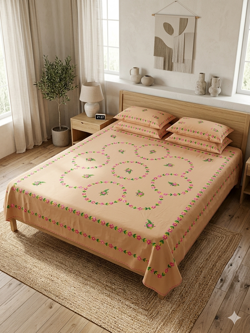 Pure Cotton Queen Size Bedsheet