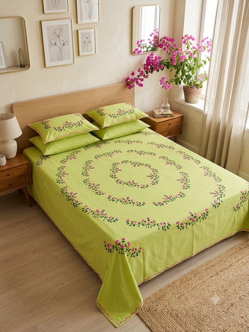 Pure Cotton Queen Size Bedsheet