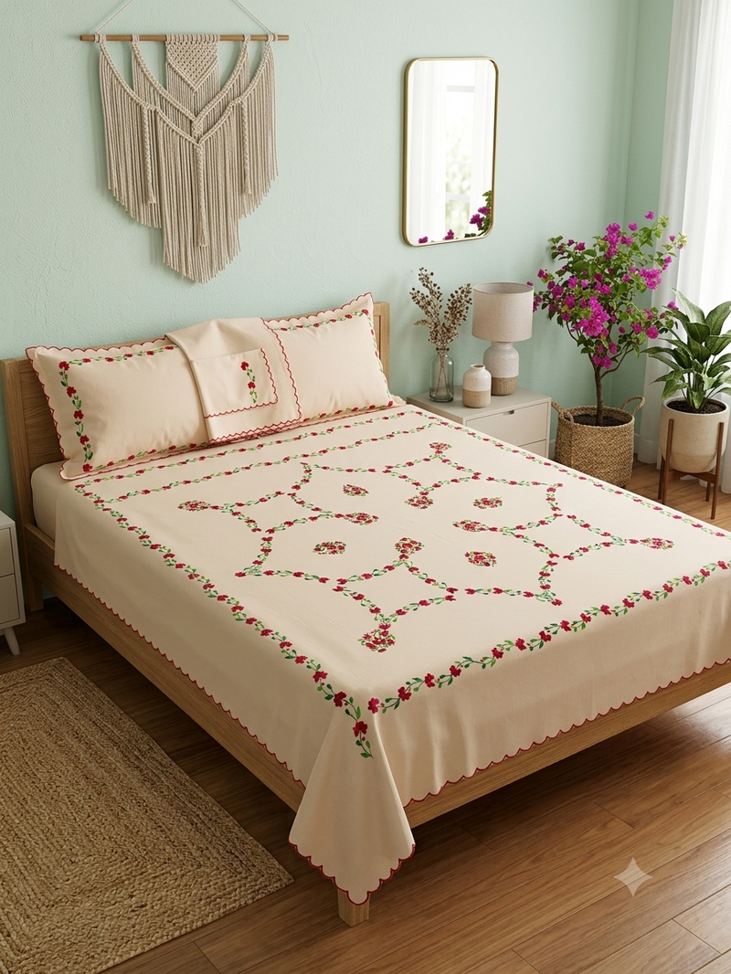 Pure Cotton Queen Size Bedsheet