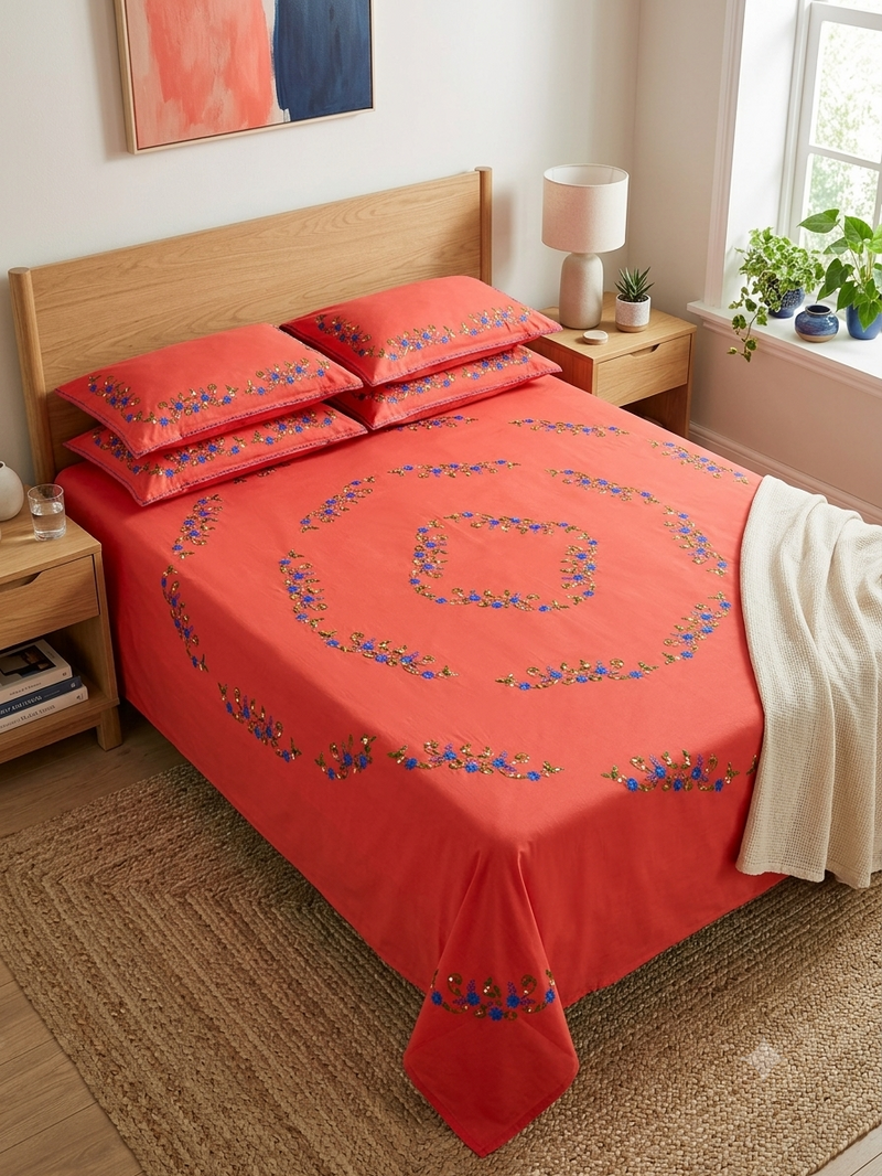 Pure Cotton Queen Size Bedsheet