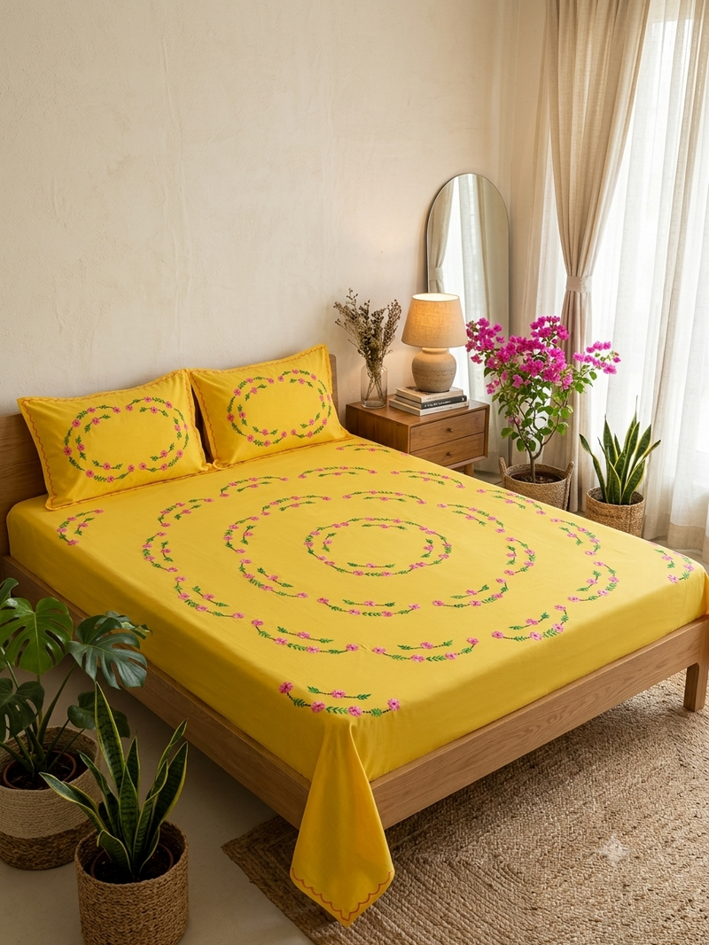 Pure Cotton Queen Size Bedsheet