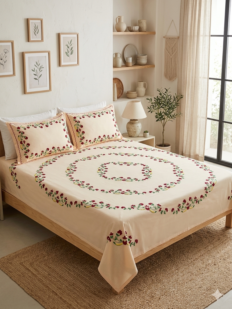 Pure Cotton Queen Size Bedsheet