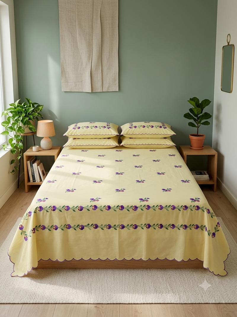 Pure Cotton Queen Size Bedsheet