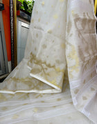 Pure Silk Muslin Jamdani Saree — White 04