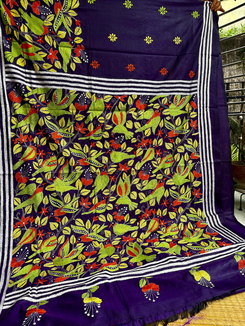 Kantha Work Saree