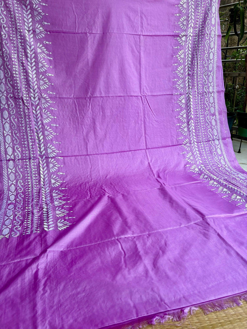 Kantha Work Saree — Purple 12