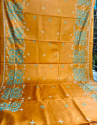 Art Silk Kutch Work Saree — Orange 02