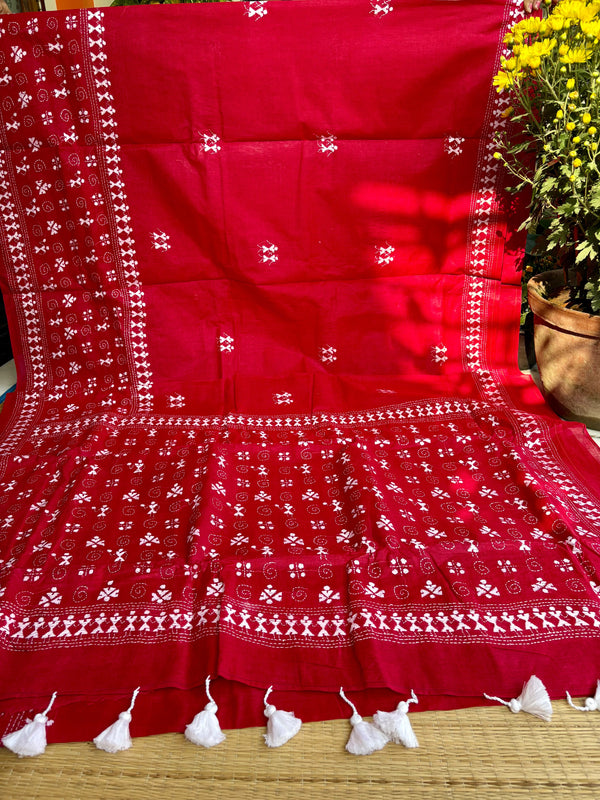 Cotton Kantha Work Saree — 23