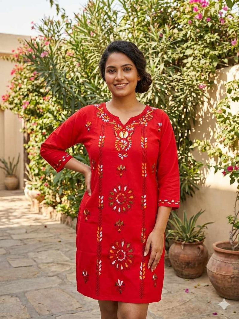 Stitched Kurti on Kantha Work — 15
