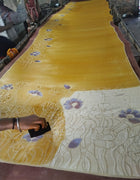 Hand Painted Saree on Pure Tussar Silk — Yellow 01
