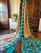 Hand Painted Saree on Pure Silk — Beige 12