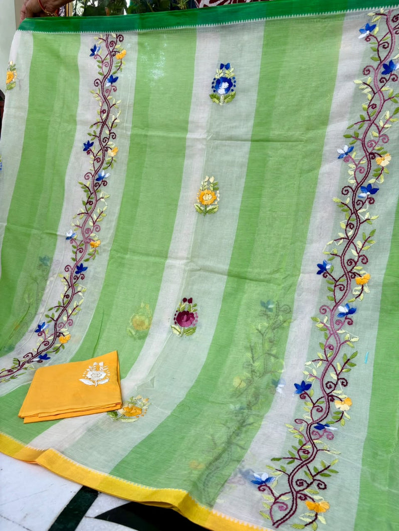 Kota Cotton Handwork Saree