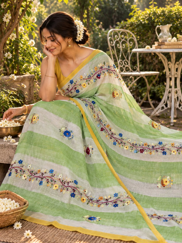 Kota Cotton Handwork Saree