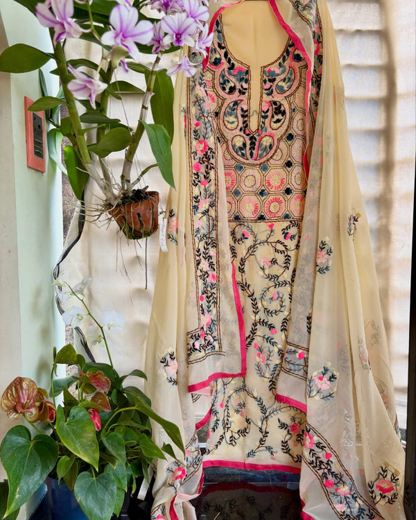 Hand Embroidered Georgette Suit
