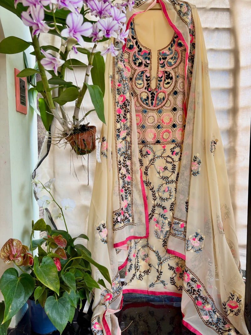 Hand Embroidered Georgette Suit