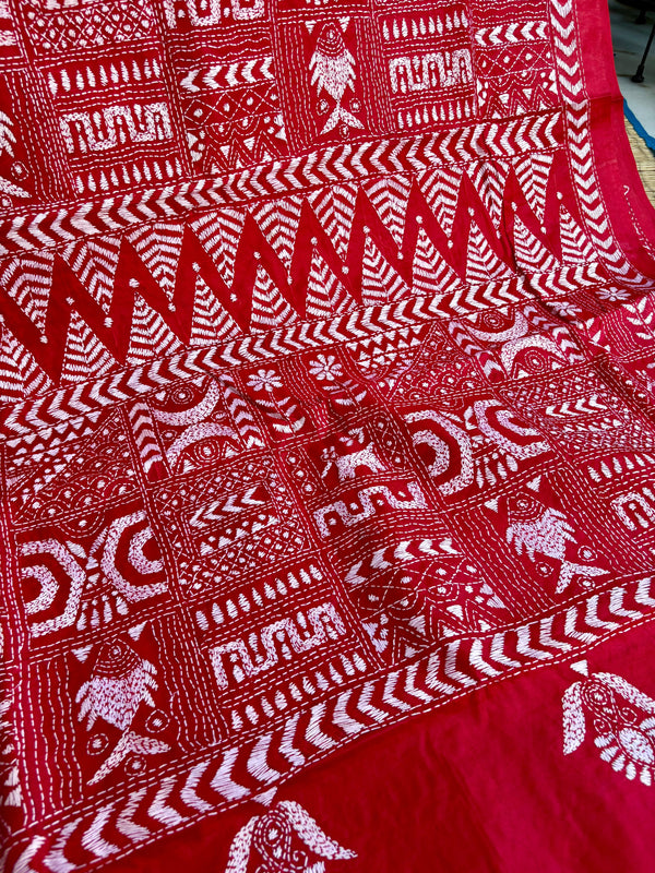 Pure Silk Kantha Saree