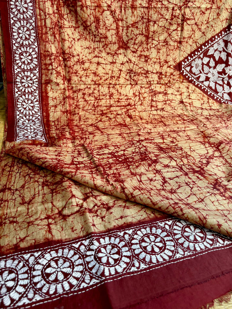 Pure Silk Kantha Saree