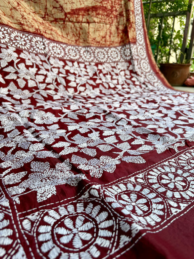 Pure Silk Kantha Saree