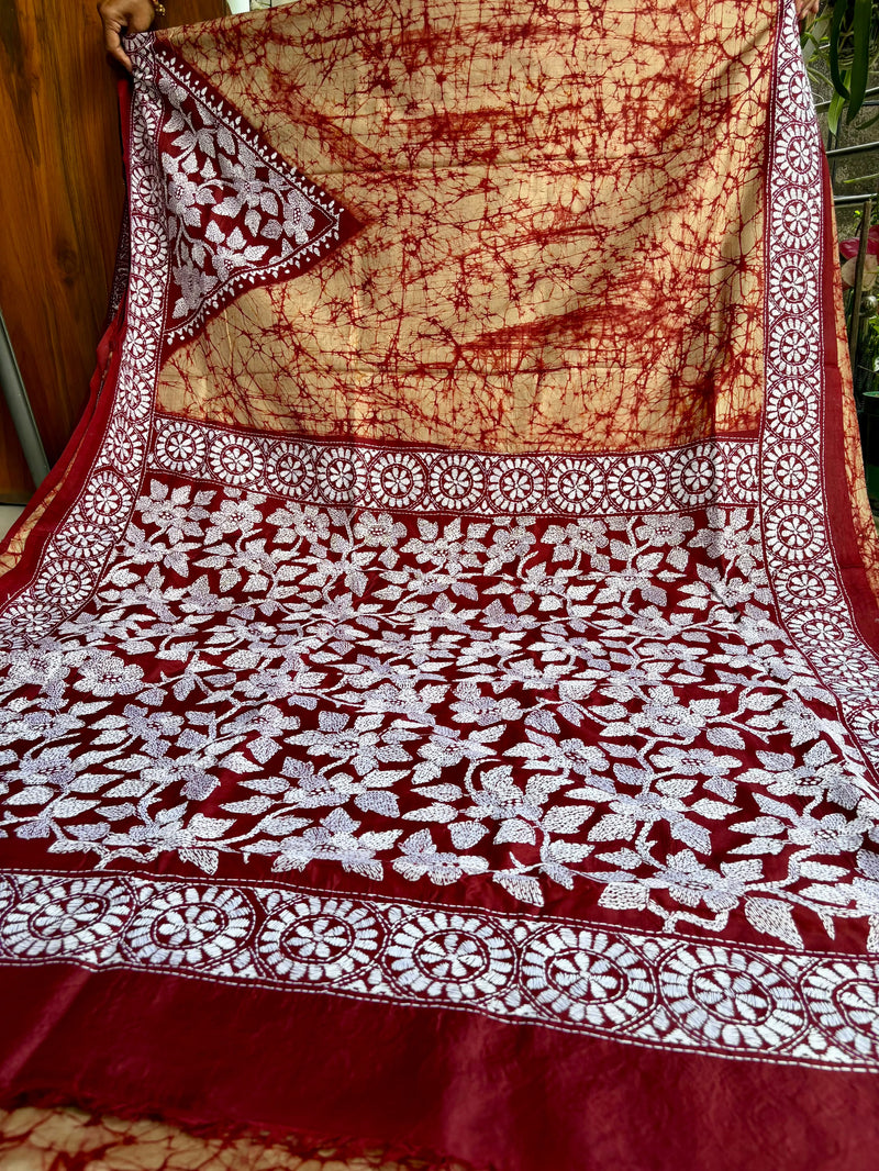 Pure Silk Kantha Saree