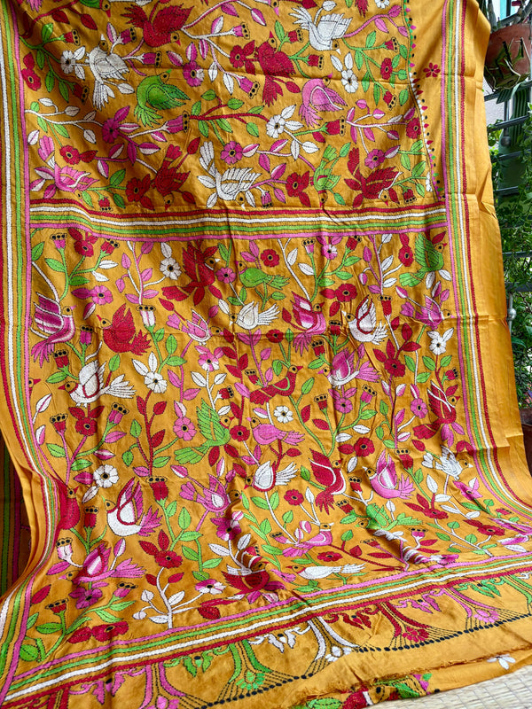 Pure Silk Kantha Saree