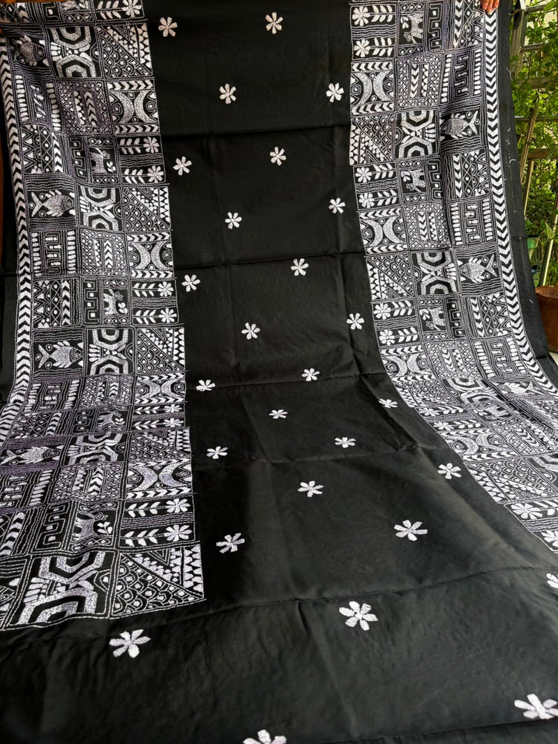 Pure Silk Kantha Saree