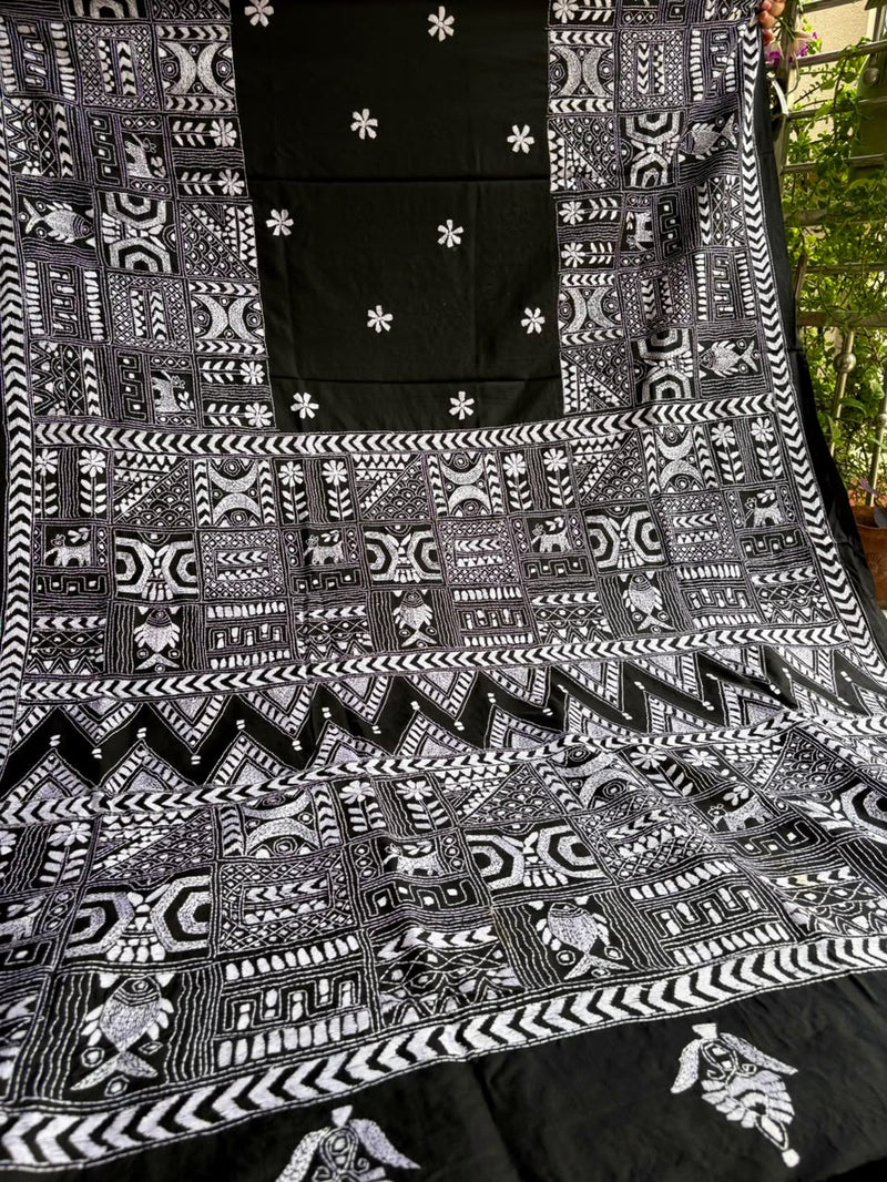 Pure Silk Kantha Saree