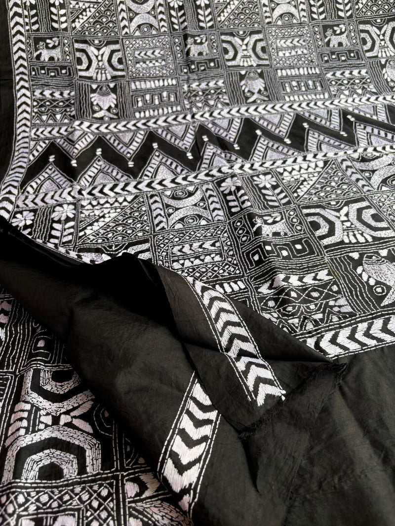Pure Silk Kantha Saree