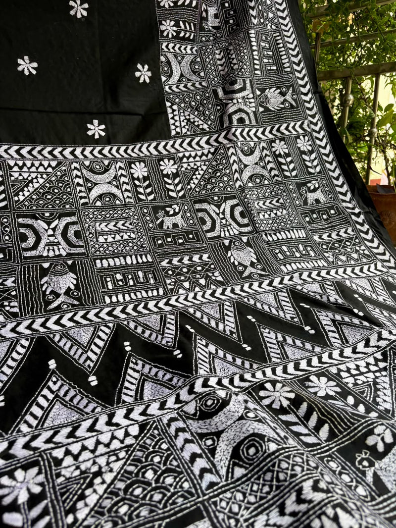 Pure Silk Kantha Saree