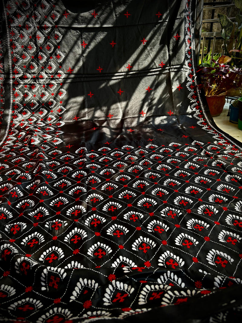 Kantha Work Saree
