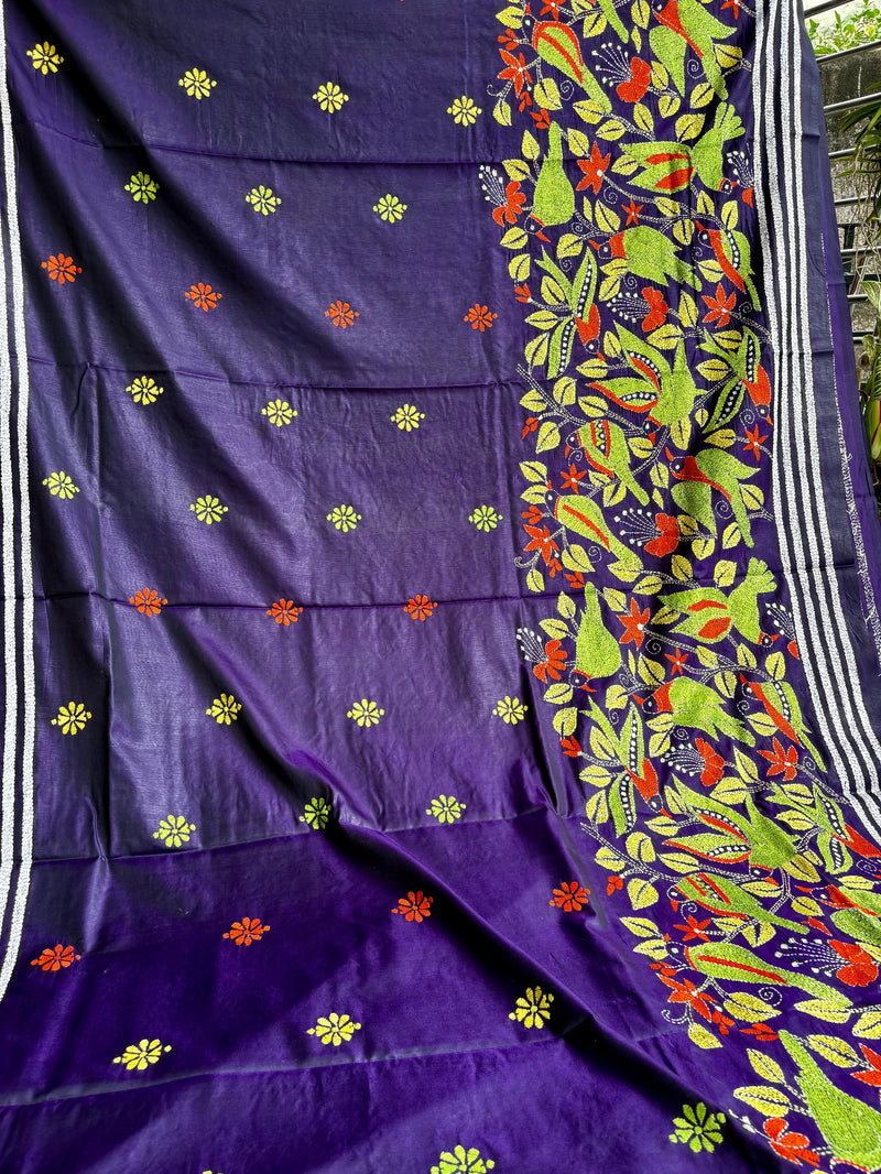 Kantha Work Saree